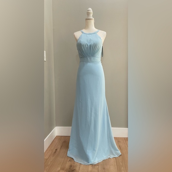 🌟3x Host Pick🌟Women’s Blue Christina Wu Chiffon Gown - Picture 2 of 12